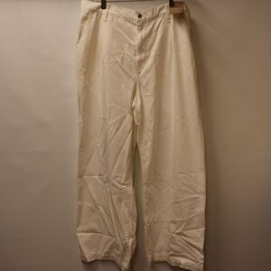 Madewell Harlow Wide-Leg Jeans White High Rise Full Length Women's Size 33 New